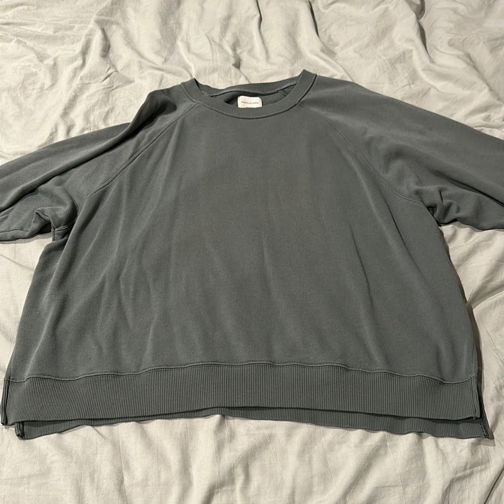 American eagle green xxl oversized sweatshirt split hem